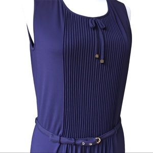 Gucci Purple Viscose Pleated Front Belted Dress